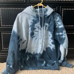 blue tie dye sweatshirt